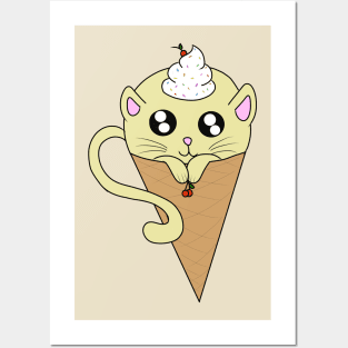 Ice Cream Cat Posters and Art